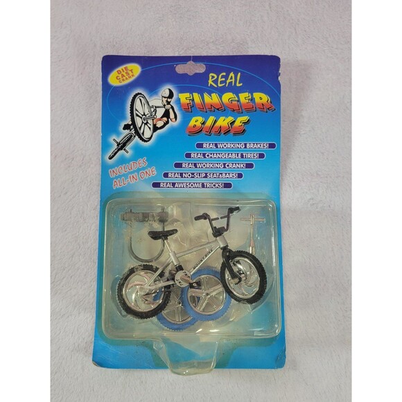 Real Finger Bike Die Cast Crank BMX Working Breaks Vintage NIB - Picture 1 of 6